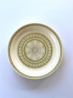 Vintage Franciscan Hacienda Green Earthenware Salad Plates Pair MCM Retro Design